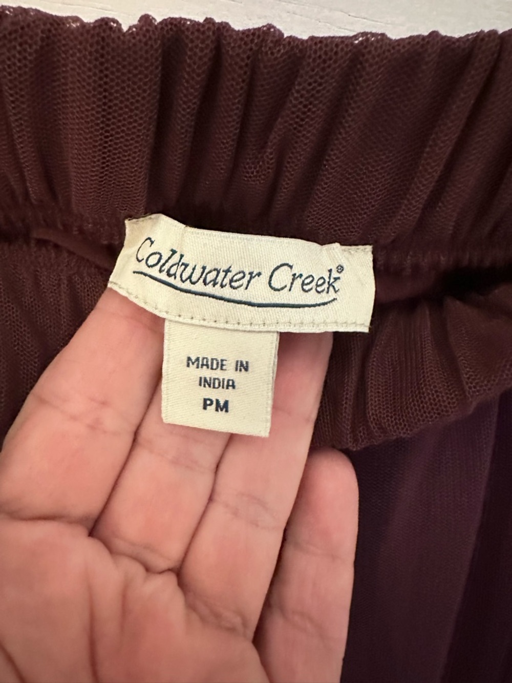 Coldwater Creek PM Embroidered floral maroon midi maxi skirt boho chic old money - Picture 6 of 14